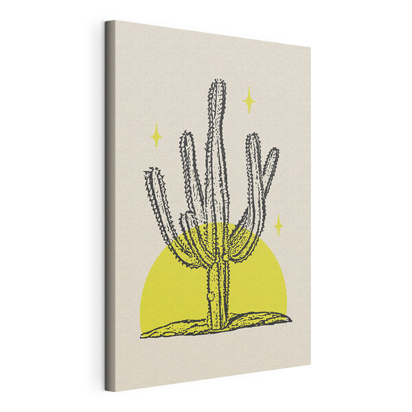 Cuadros Cactus con un círculo amarillo y estrellas (SKU: s36263) Cuadros Cuadros Cactus con un círculo amarillo y estrellas (SKU: s36263)