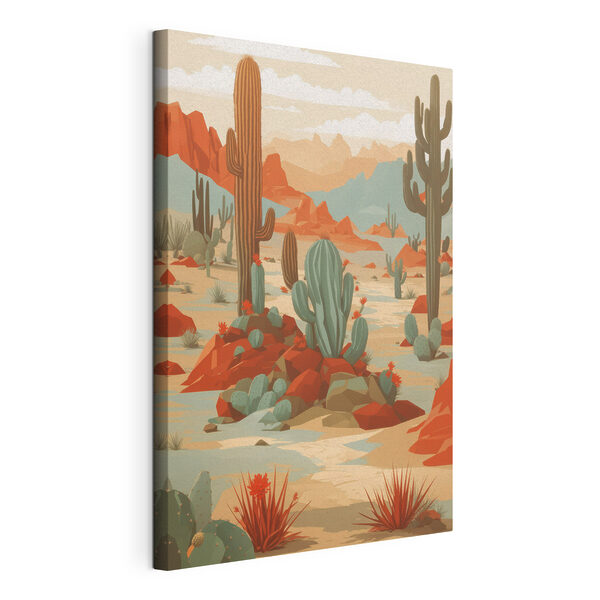Cuadros Paisaje desértico con cactus y rocas (SKU: s36270) Cuadros Cuadros Paisaje desértico con cactus y rocas (SKU: s36270)