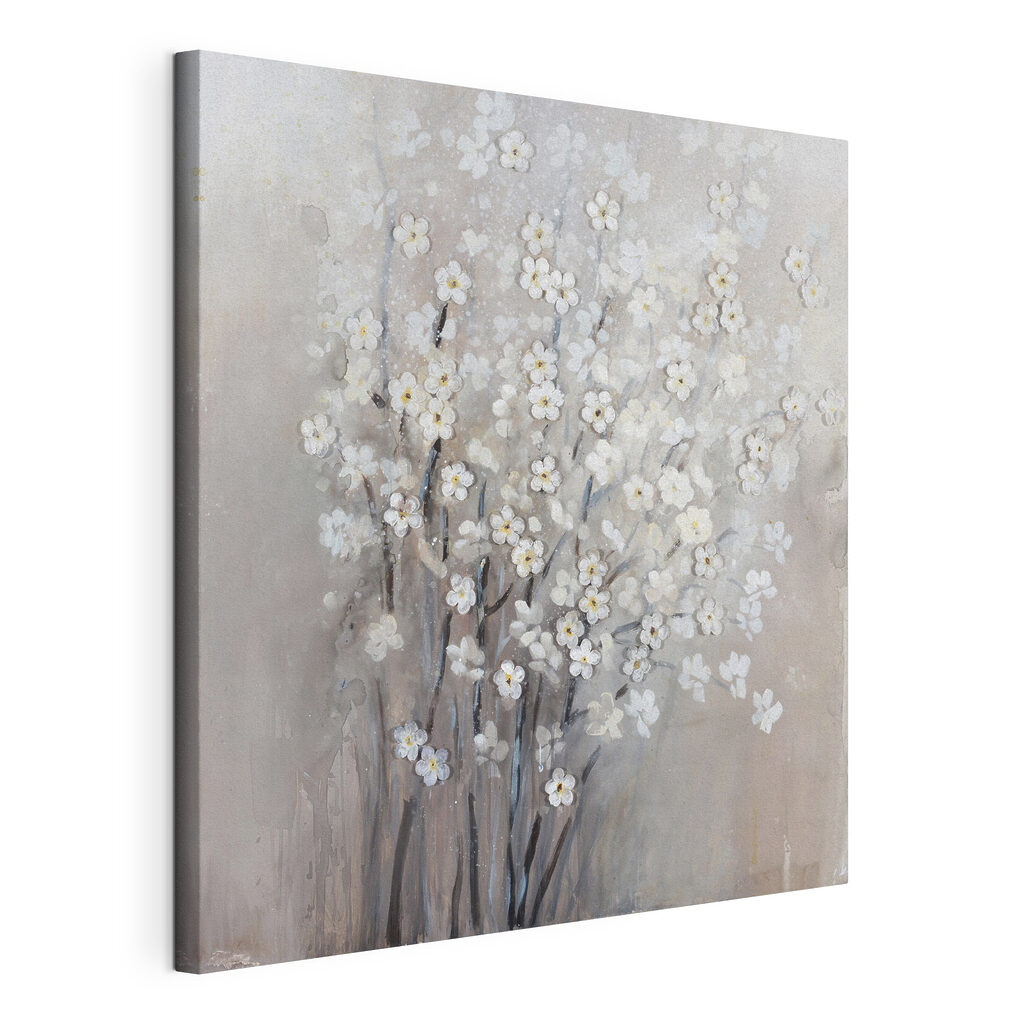 A painting of white flowers A painting of white flowers