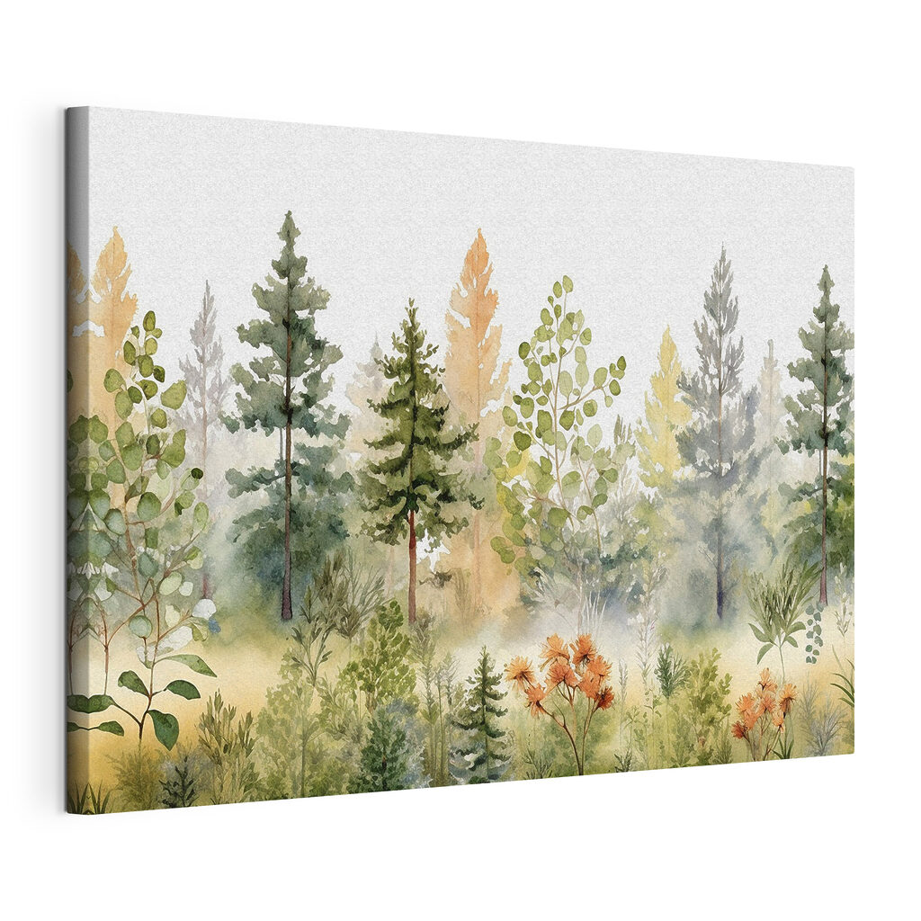 Watercolor painting of trees and plants Watercolor painting of trees and plants