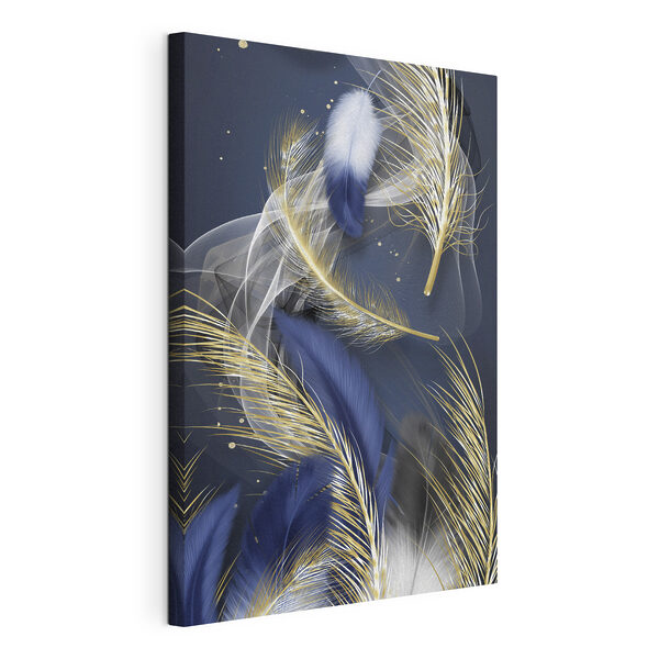 Cuadros Plumas etéreas en tonos de medianoche (SKU: s36326) Cuadros Cuadros Plumas etéreas en tonos de medianoche (SKU: s36326)