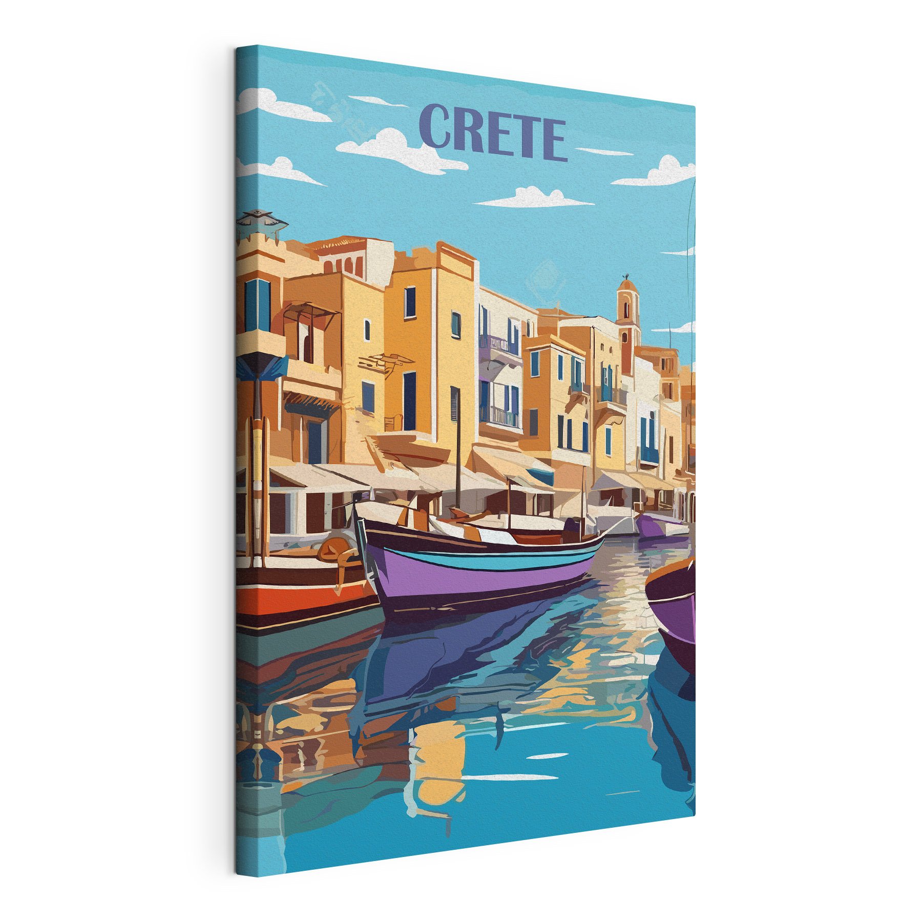 Boats in a canal with buildings in the background