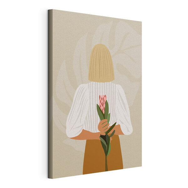 Cuadros Mujer con una flor en la mano (SKU: s36335) Cuadros Cuadros Mujer con una flor en la mano (SKU: s36335)