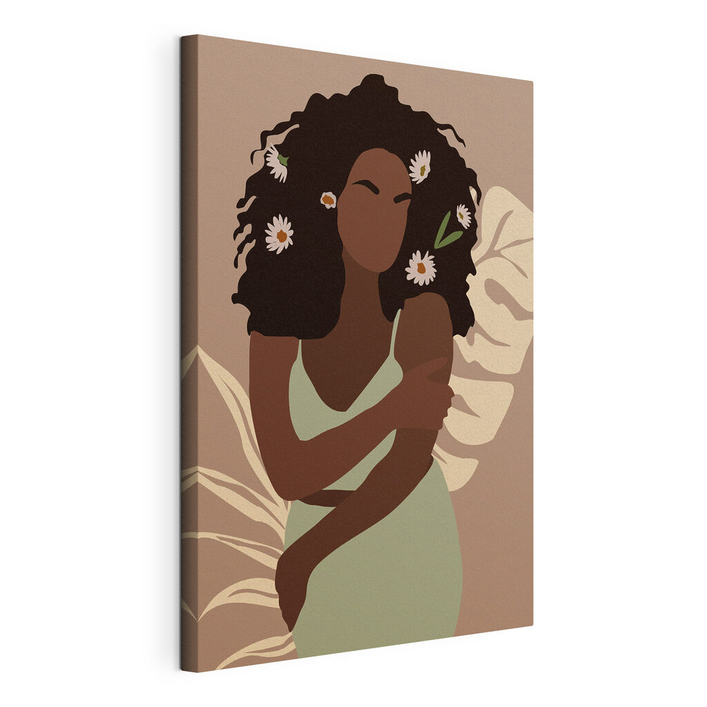 Woman with flowers in her hair Woman with flowers in her hair