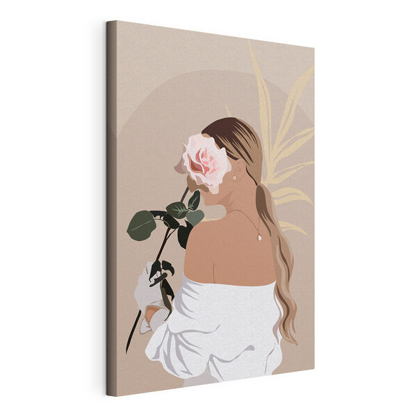 Cuadros Una mujer con una rosa en la mano (SKU: s36366) Cuadros Cuadros Una mujer con una rosa en la mano (SKU: s36366)