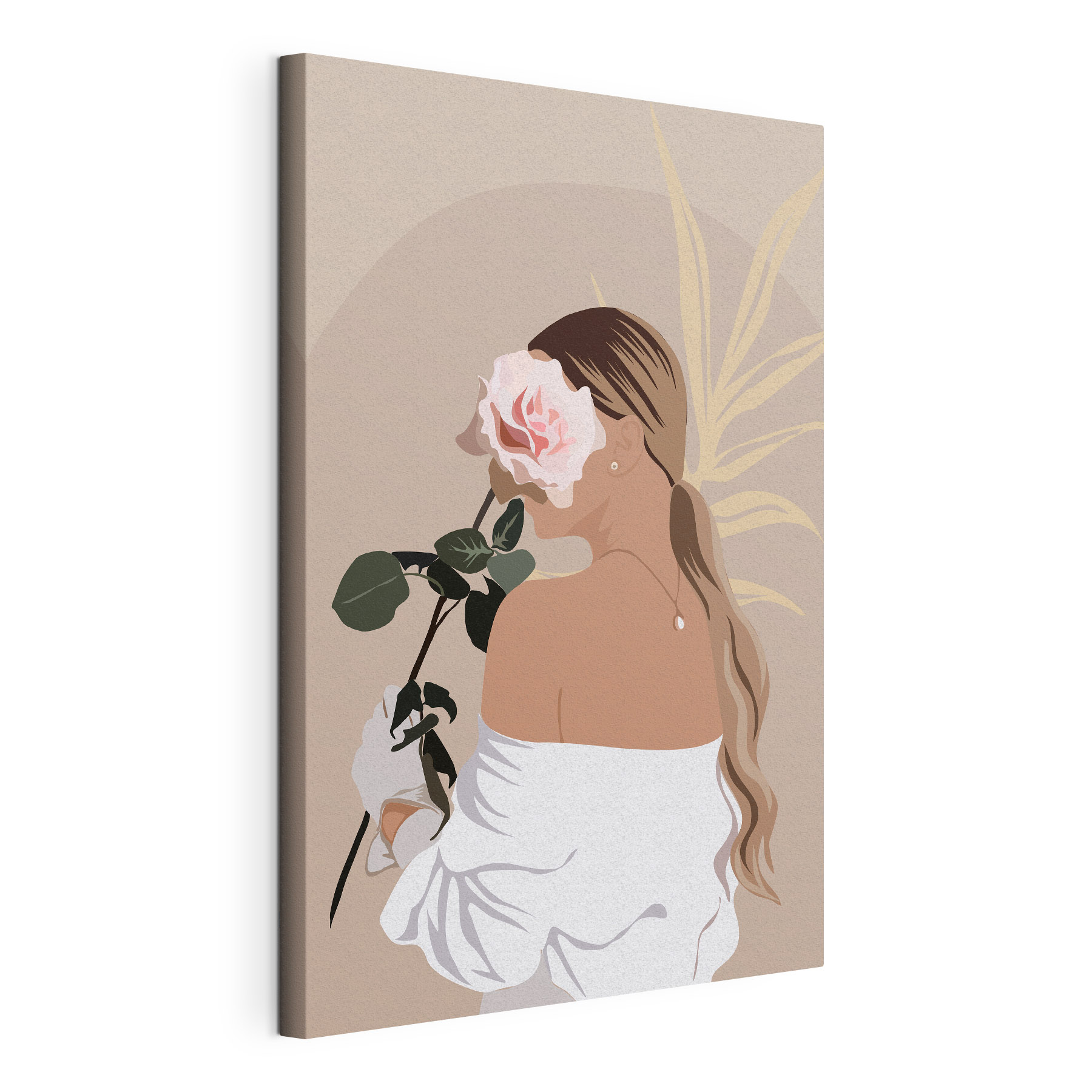A woman holding a rose