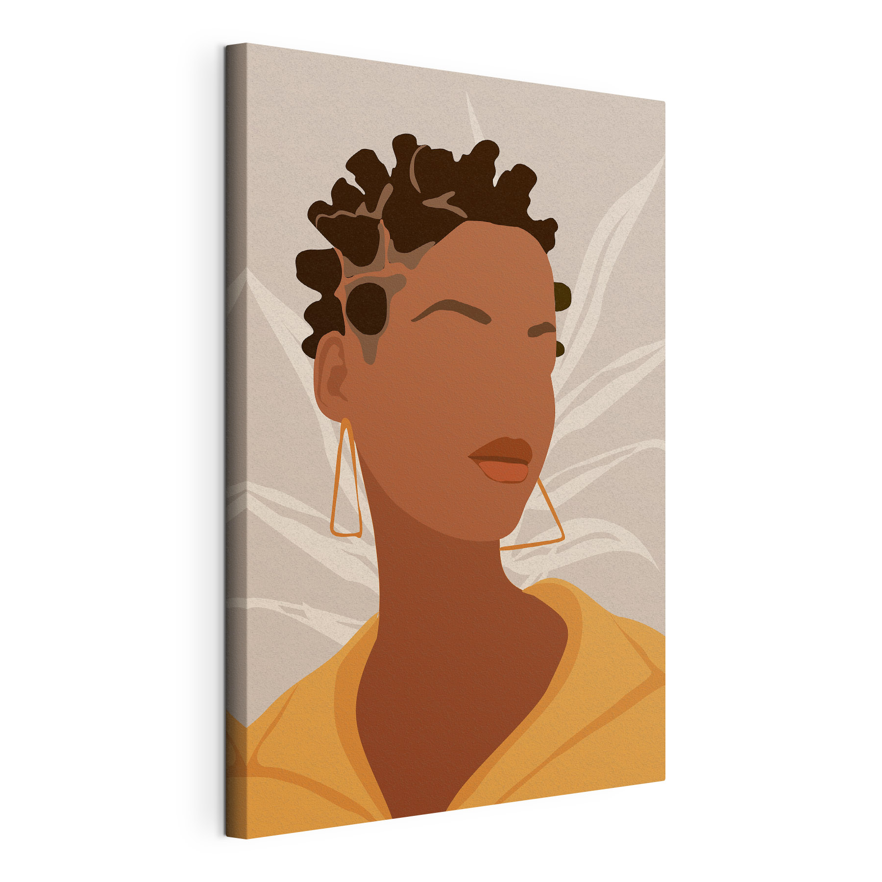 Woman with short hair wearing earrings Woman with short hair wearing earrings