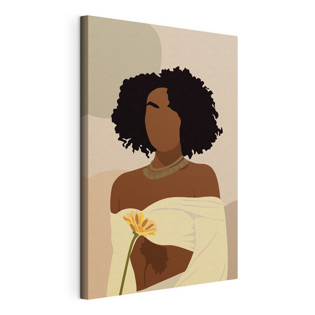 Woman with curly hair and a flower Woman with curly hair and a flower