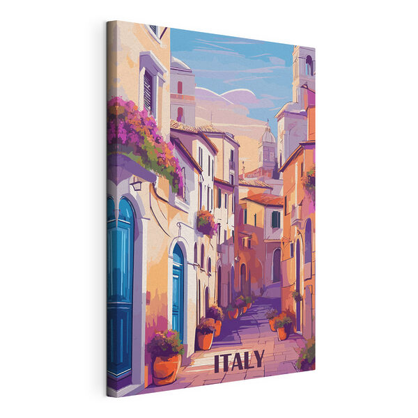 Cuadros Cuadro de una calle con edificios y flores (SKU: s36392) Cuadros Cuadros Cuadro de una calle con edificios y flores (SKU: s36392)