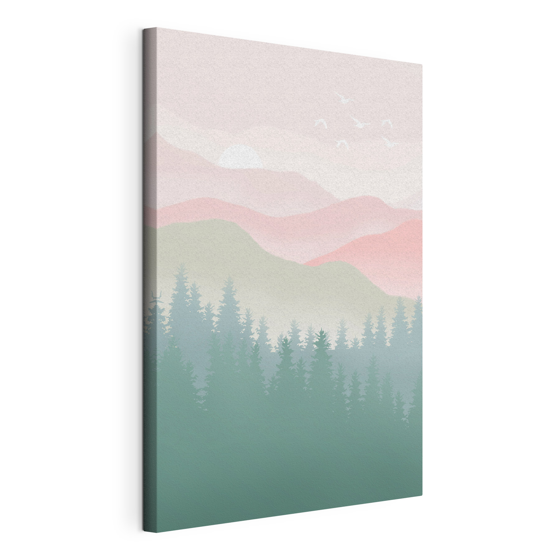 A landscape with trees and mountains