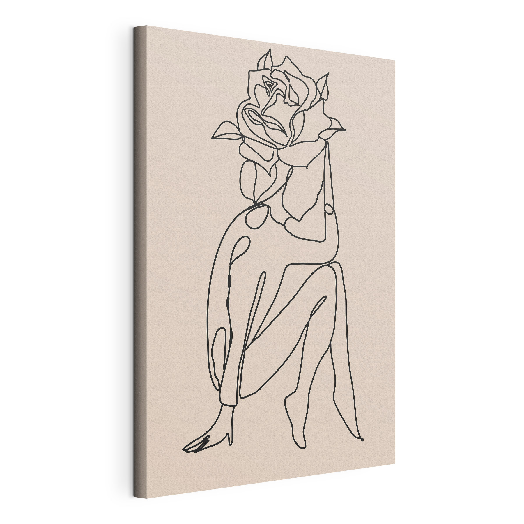 Drawing of a person with a rose Drawing of a person with a rose