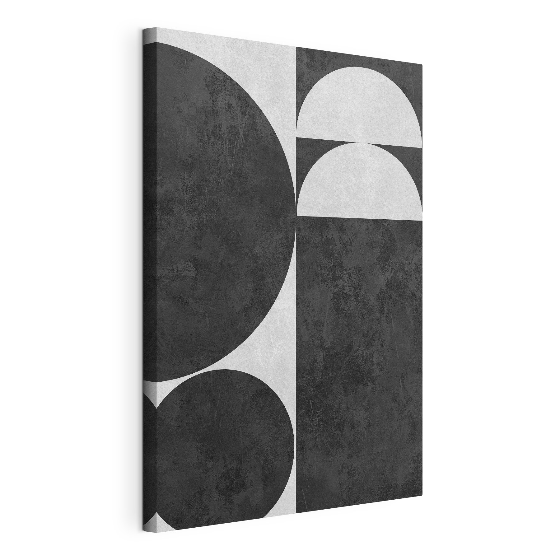 Black and white background with circles and a square Black and white background with circles and a square