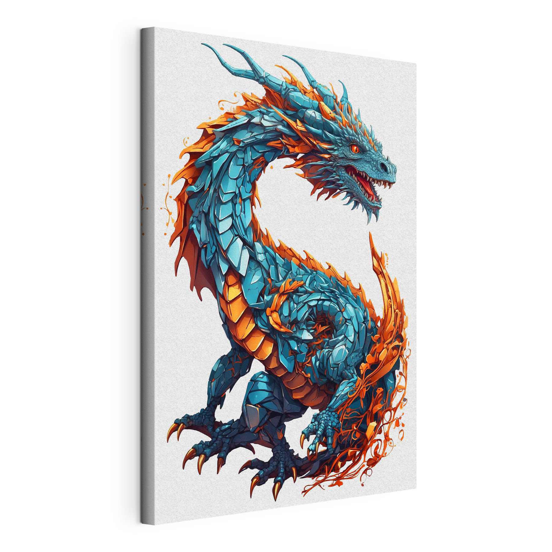 Blue and orange dragon