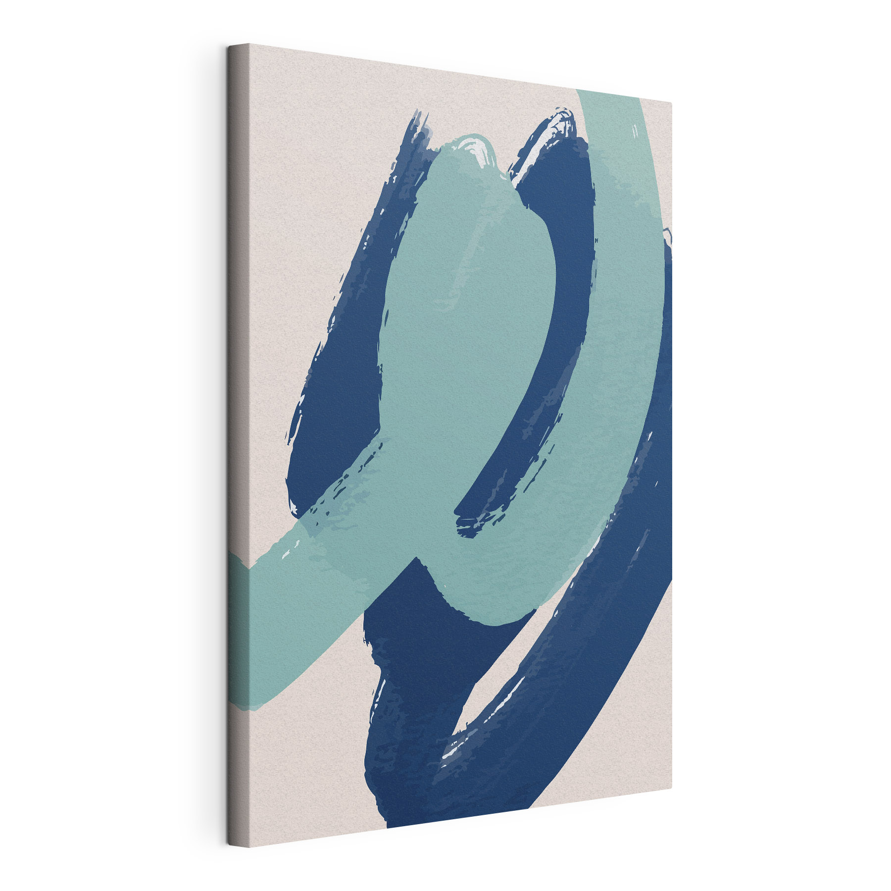 Blue and white brushstrokes