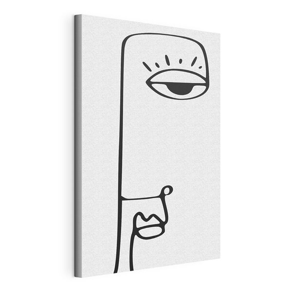Un dibujo en blanco y negro del rostro de una persona Cuadros Un dibujo en blanco y negro del rostro de una persona