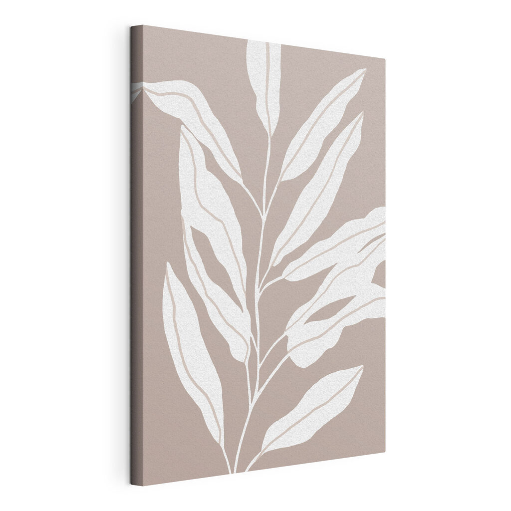 White leaves on a brown background