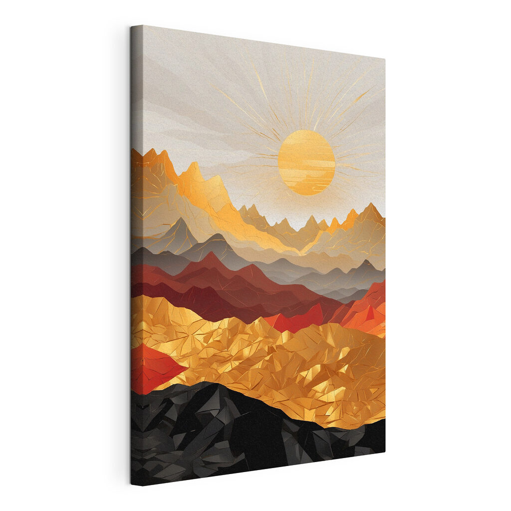 Mountain range with sun in the background Mountain range with sun in the background