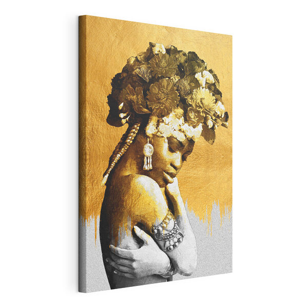 Cuadros Cuadros Una mujer con flores en la cabeza (SKU: s36532)