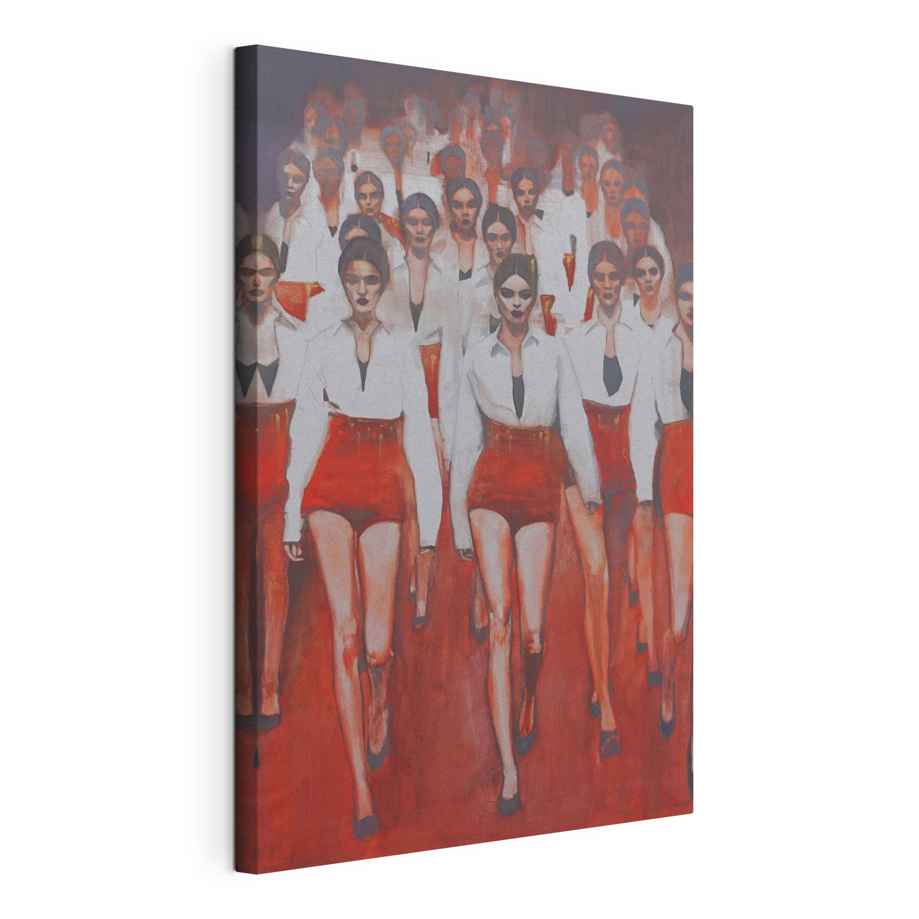 A group of women walking in a row A group of women walking in a row