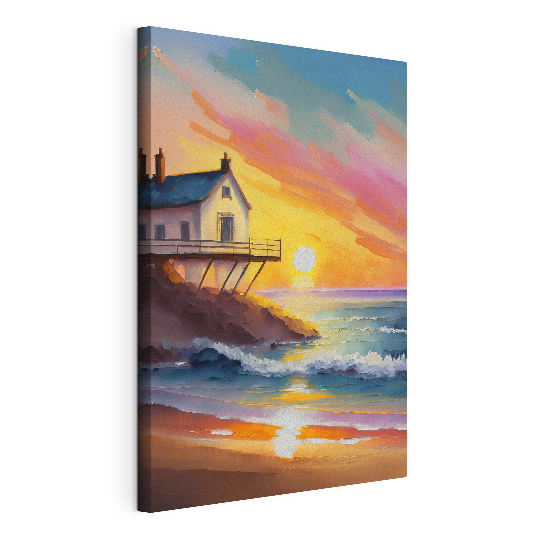 House on a cliff above the water House on a cliff above the water
