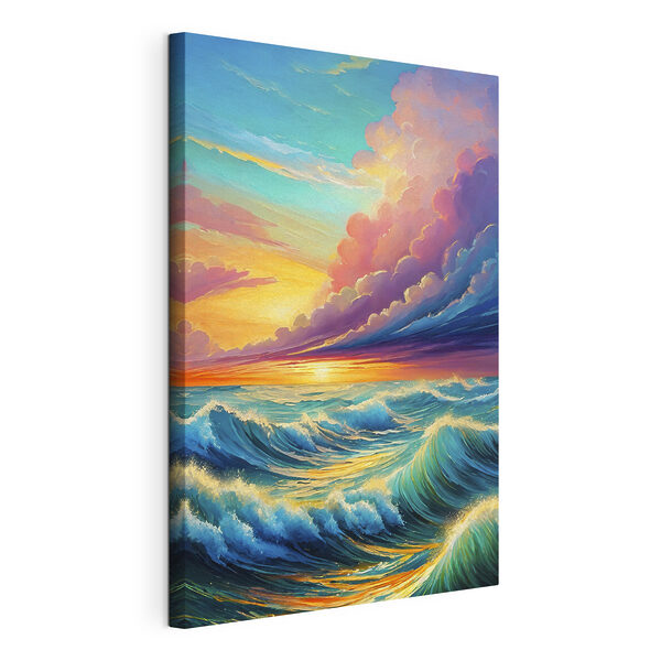 Cuadros Cuadro de olas y puesta de sol (SKU: s36588) Cuadros Cuadros Cuadro de olas y puesta de sol (SKU: s36588)