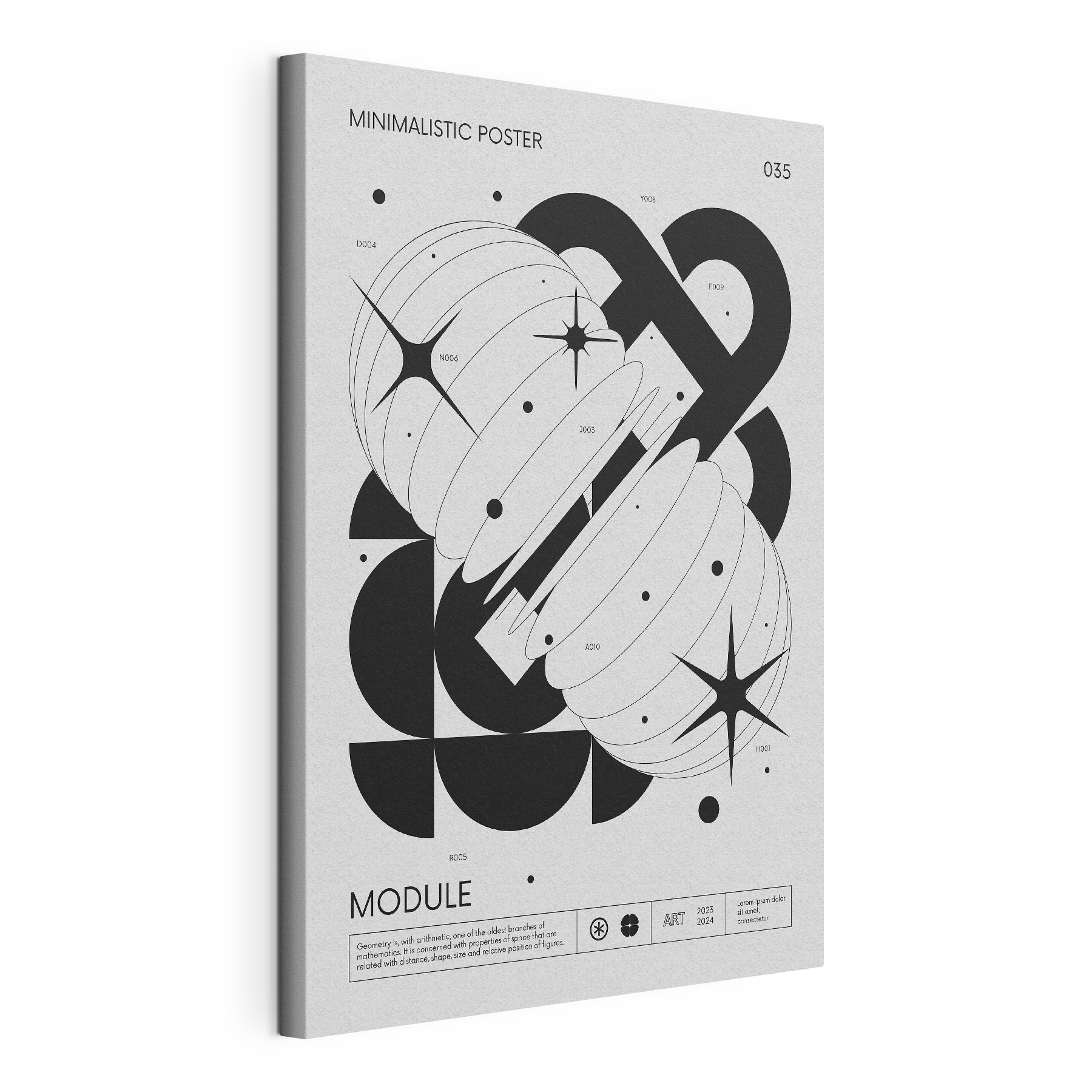A black and white image of geometric shapes A black and white image of geometric shapes