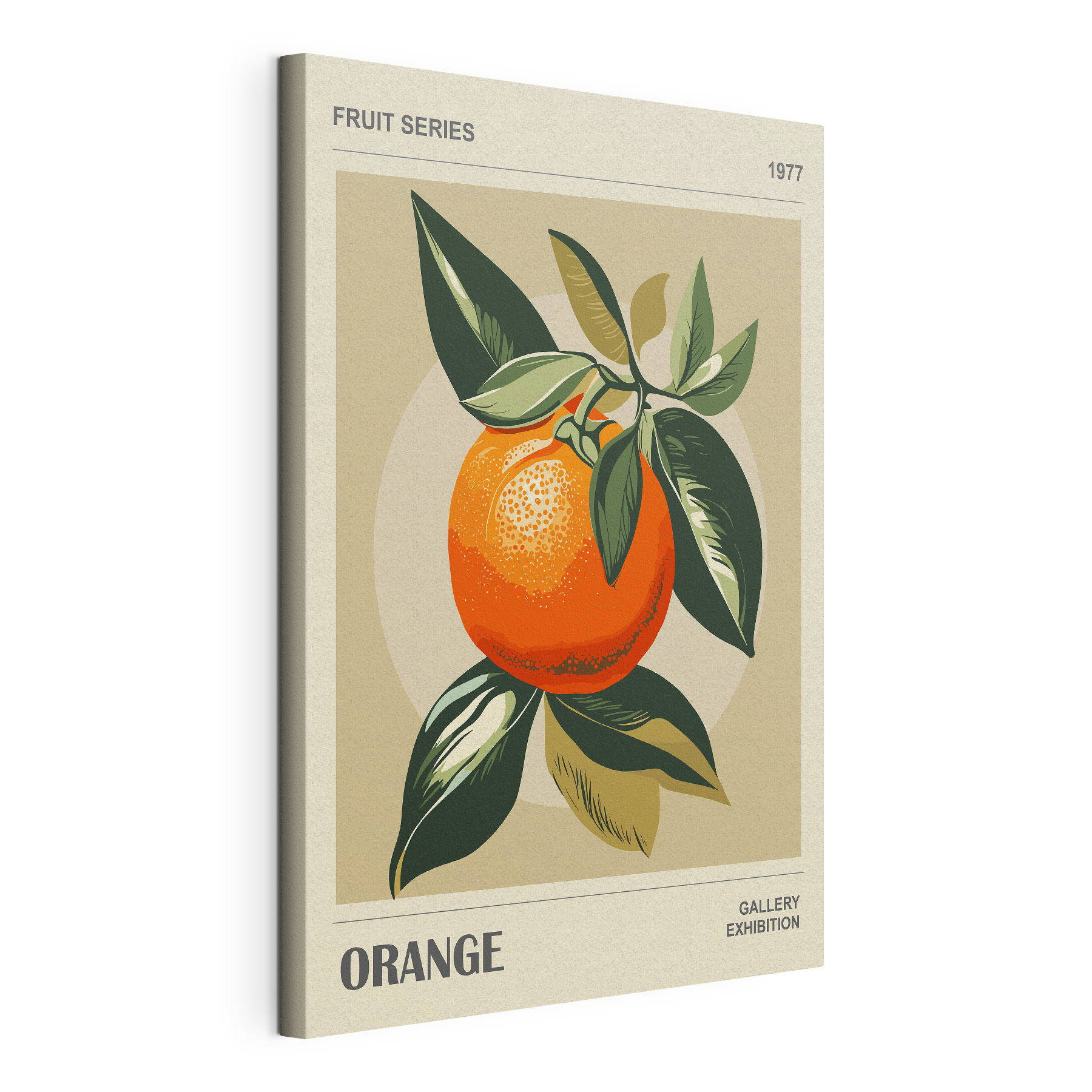An orange with leaves on a branch An orange with leaves on a branch