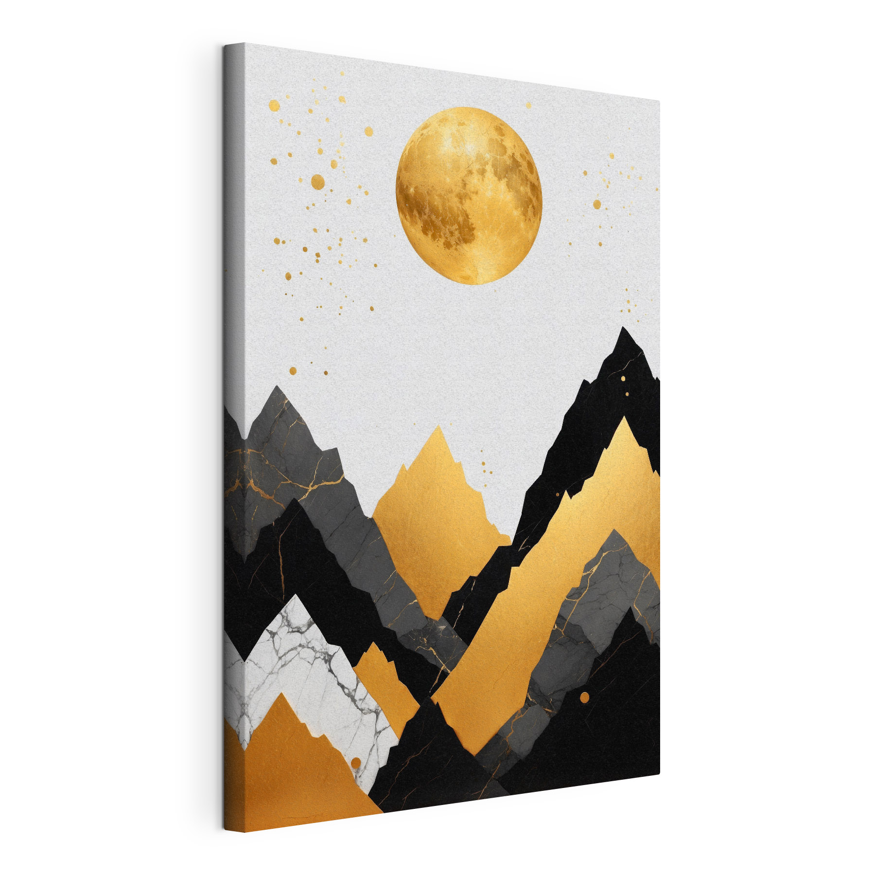 Moon over mountains and a moon Moon over mountains and a moon