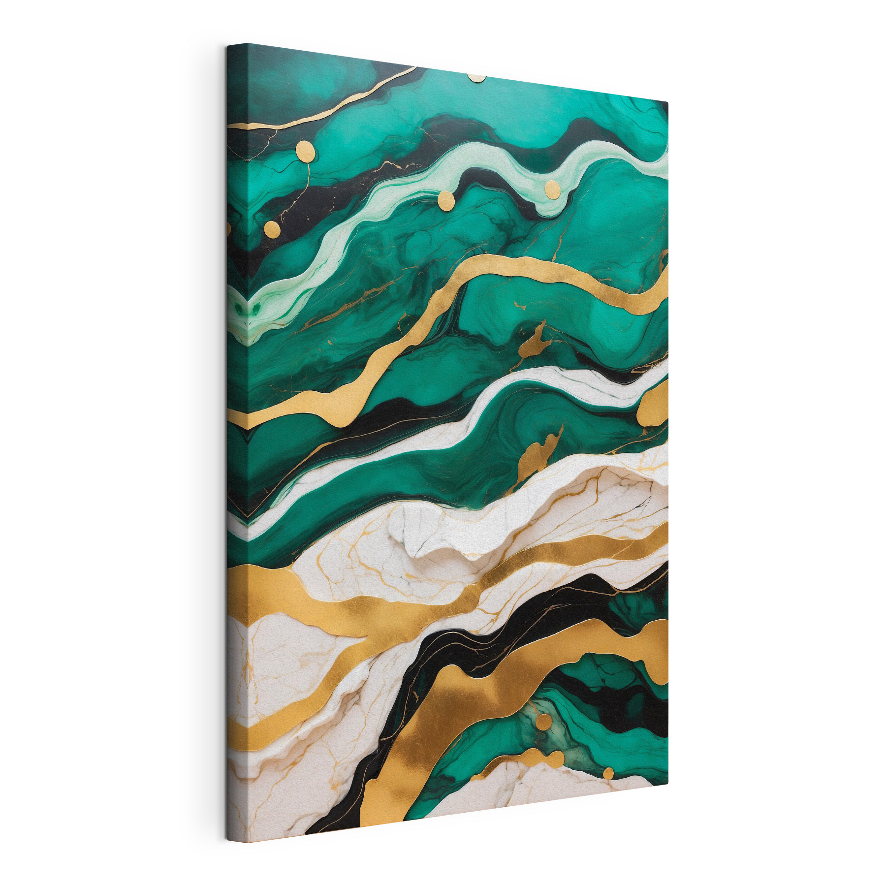 Emerald waves with creamy marbled layers