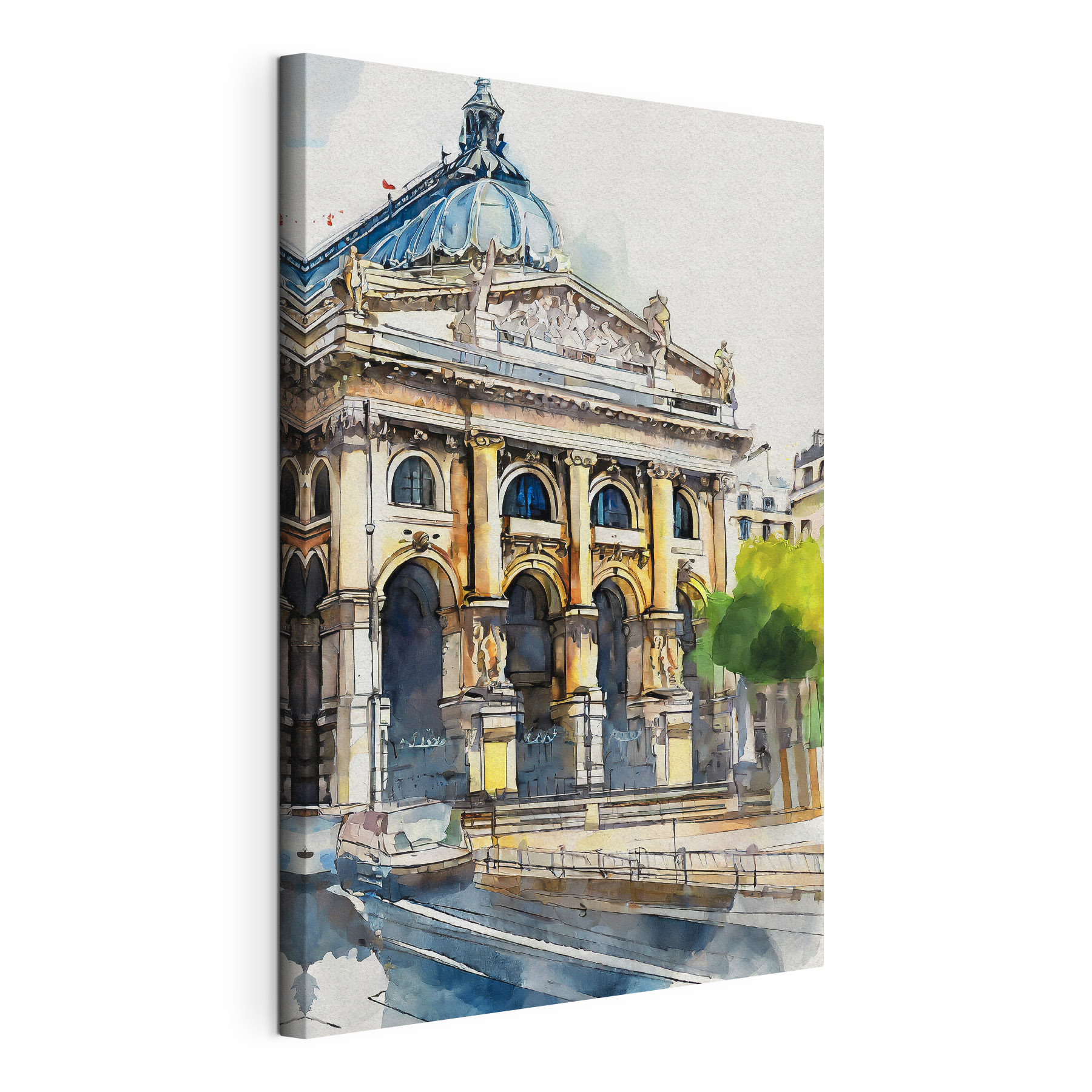 A watercolor of a building A watercolor of a building