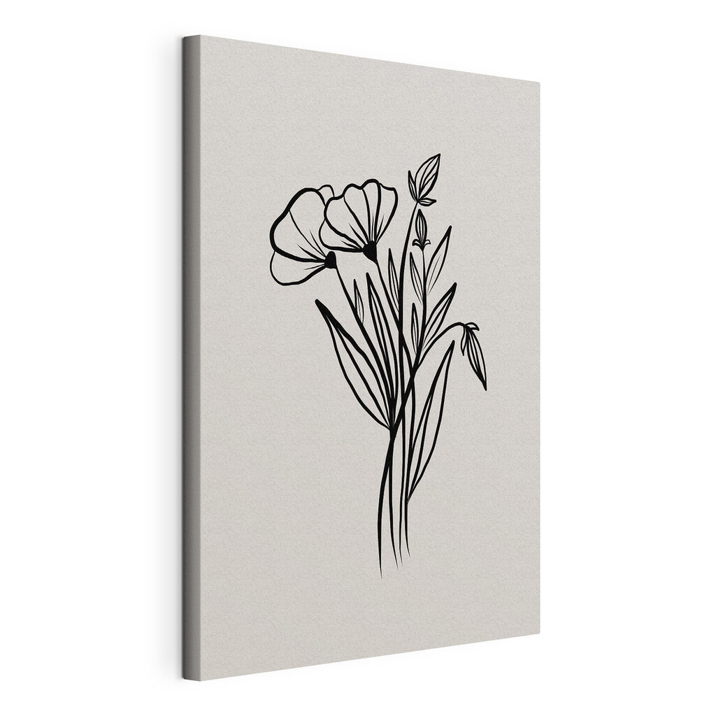 A drawing of flowers and leaves A drawing of flowers and leaves