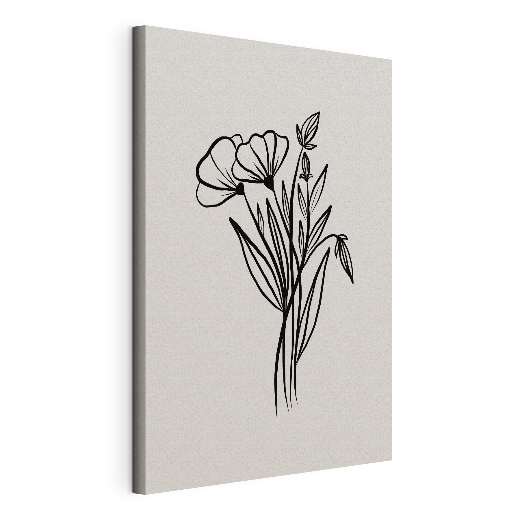 A drawing of flowers and leaves A drawing of flowers and leaves