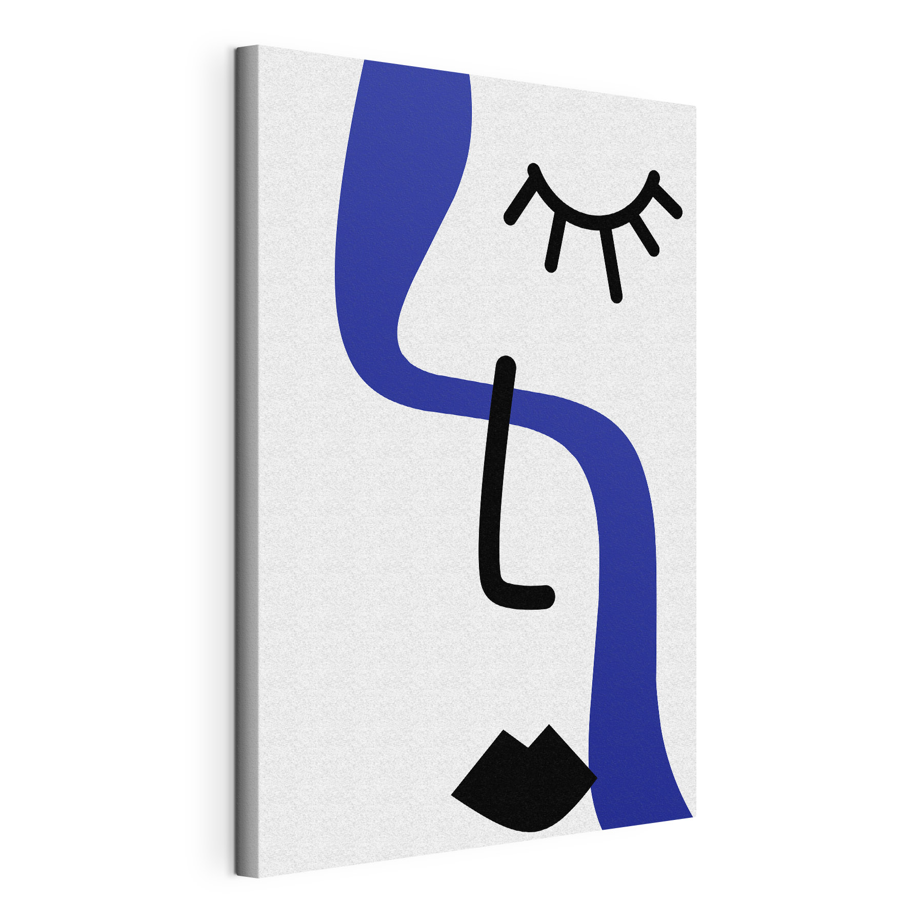 A blue and black drawing of a person with a sun A blue and black drawing of a person with a sun