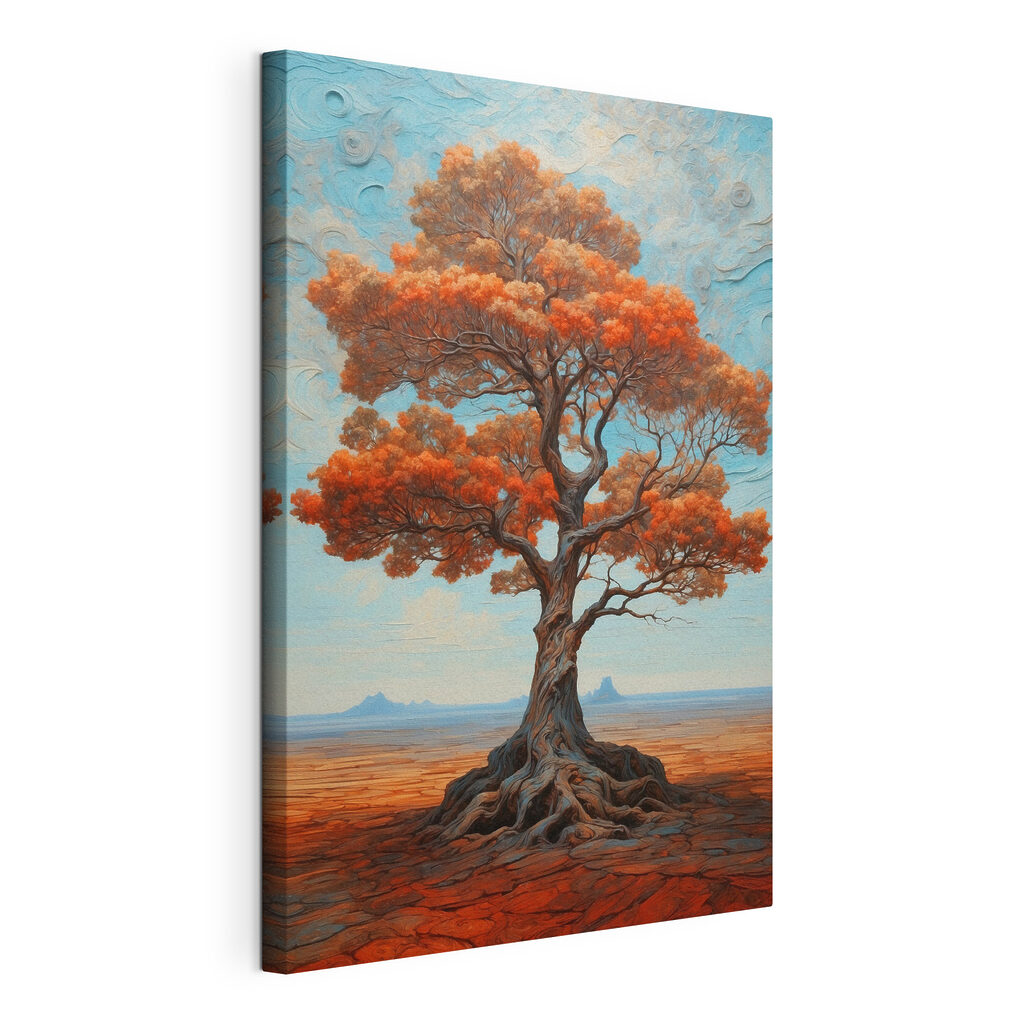 A tree with orange leaves