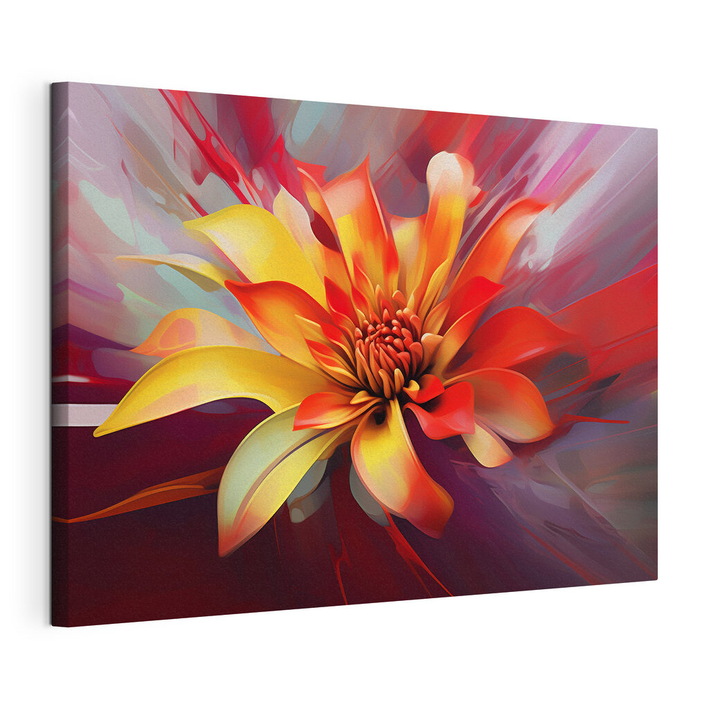 A colorful flower with a red center A colorful flower with a red center