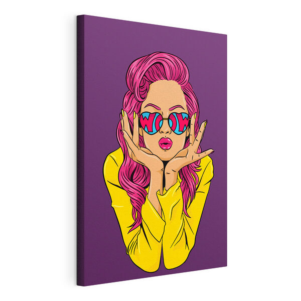 Cuadros Una mujer con el pelo rosa y gafas de sol (SKU: s36846) Cuadros Cuadros Una mujer con el pelo rosa y gafas de sol (SKU: s36846)