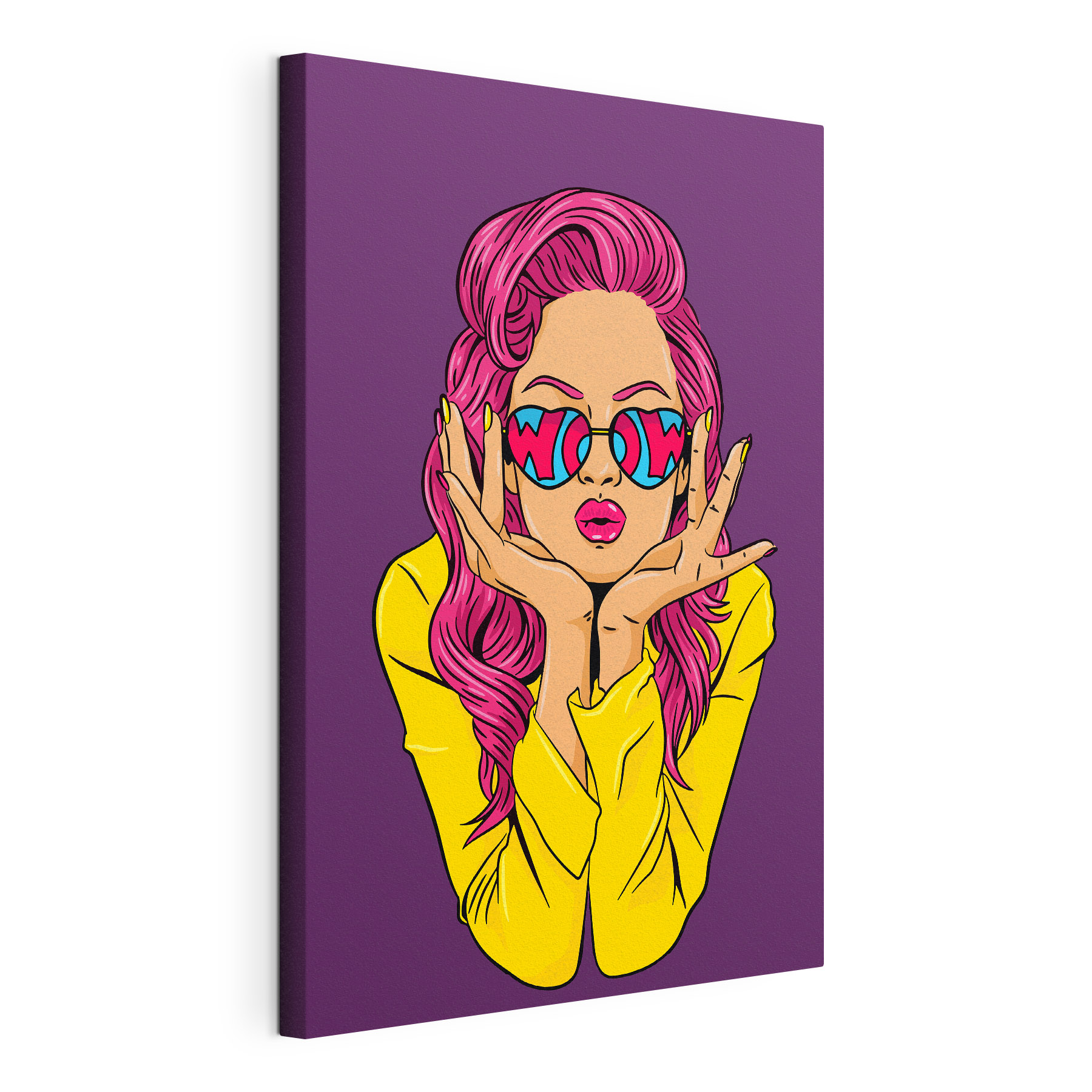A woman with pink hair wearing sunglasses A woman with pink hair wearing sunglasses