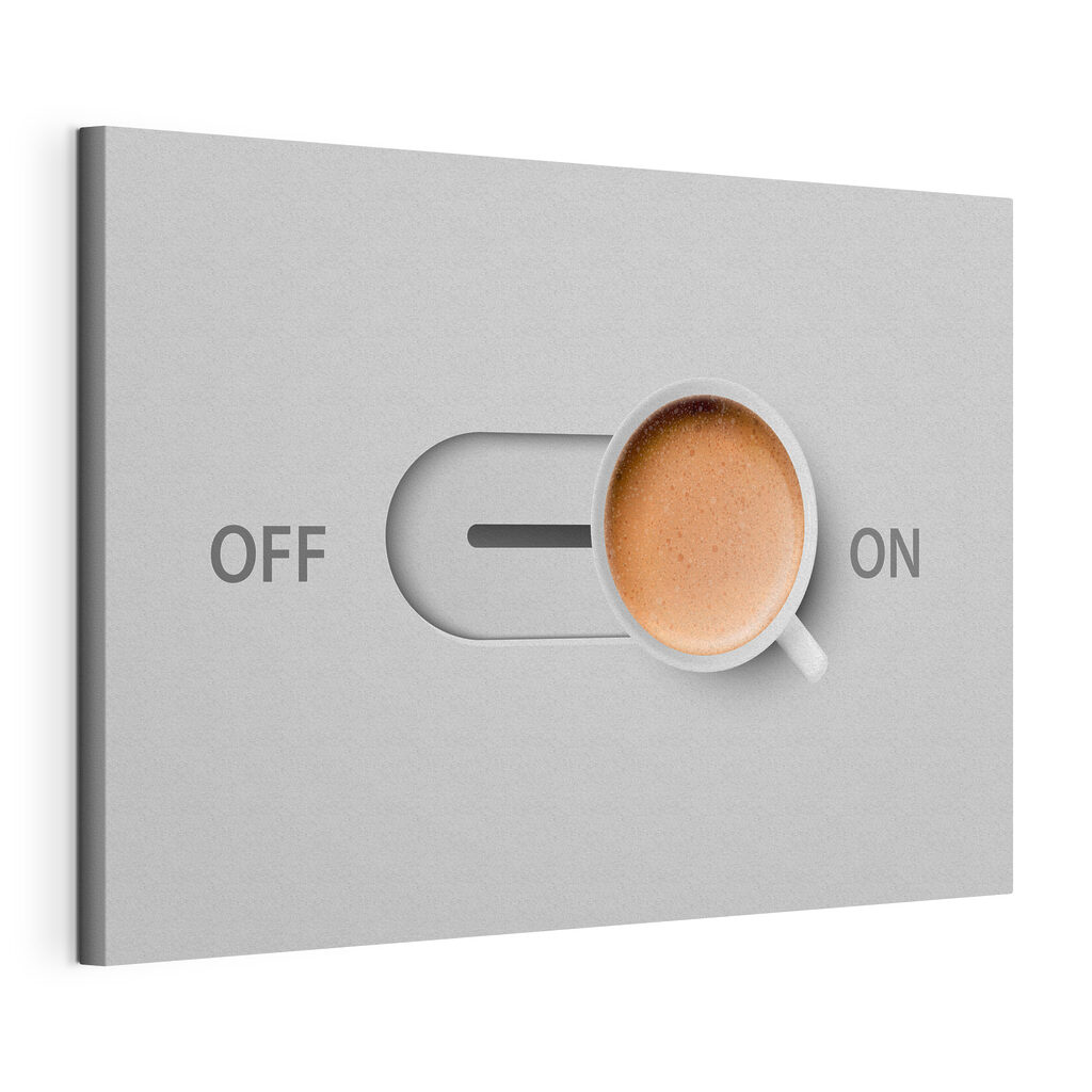 A cup of coffee on a switch A cup of coffee on a switch