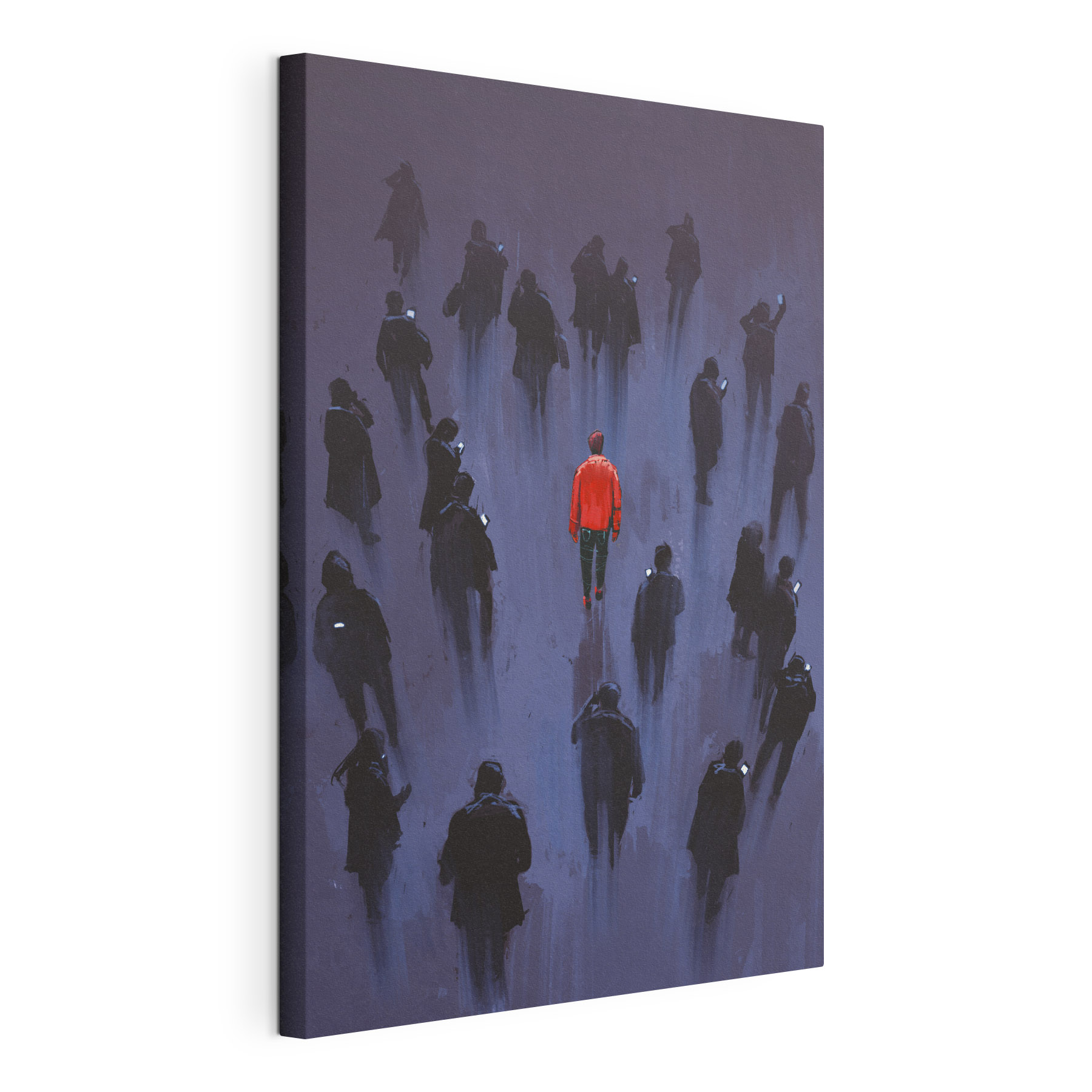 A man standing in a crowd of people