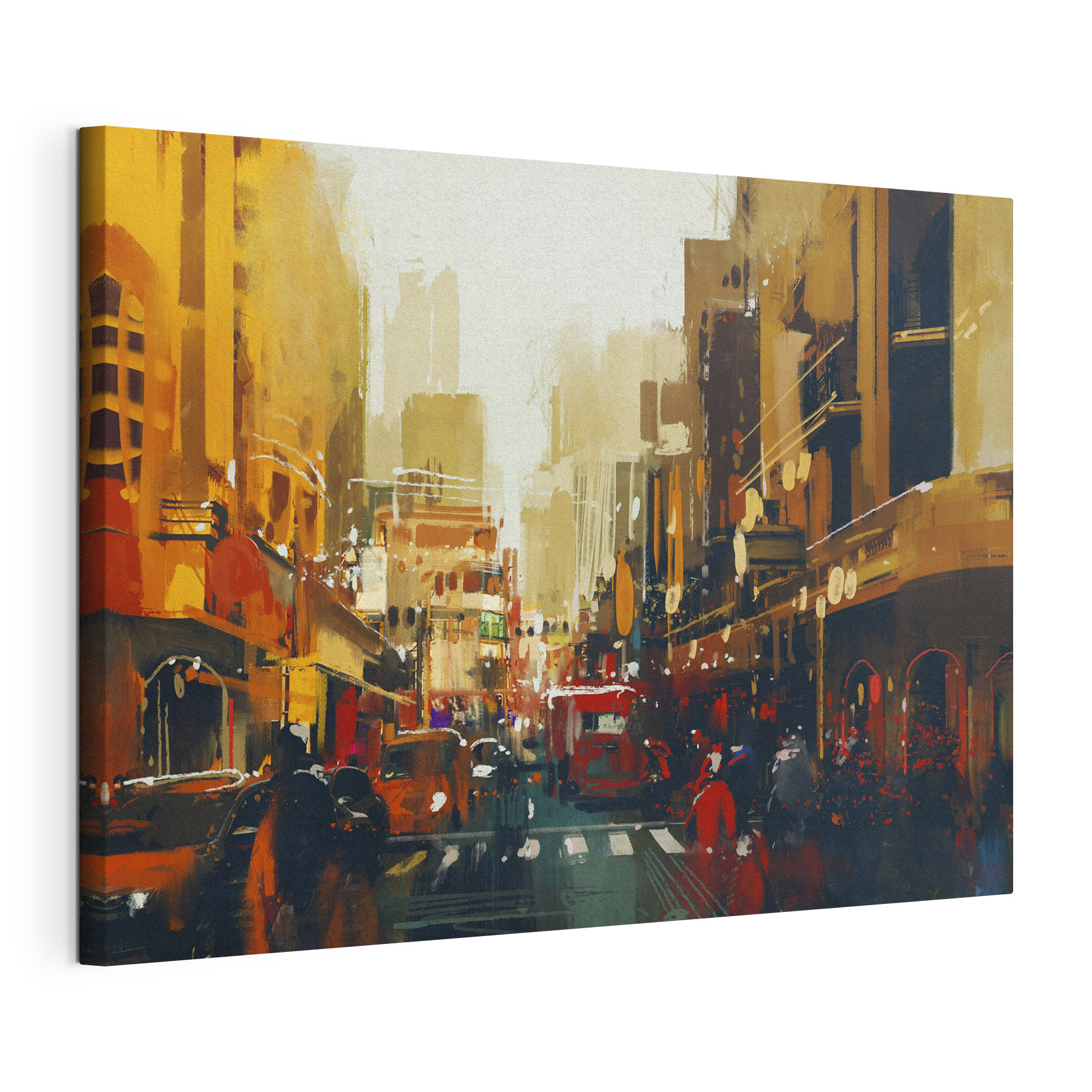 A city street with people walking on it A city street with people walking on it
