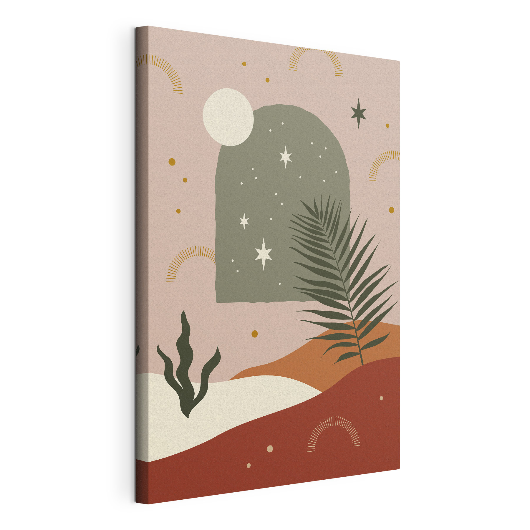 A palm tree leaves and a star A palm tree leaves and a star