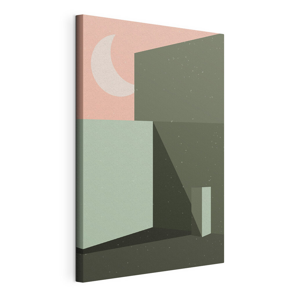 A room with a square object and a light in the background A room with a square object and a light in the background