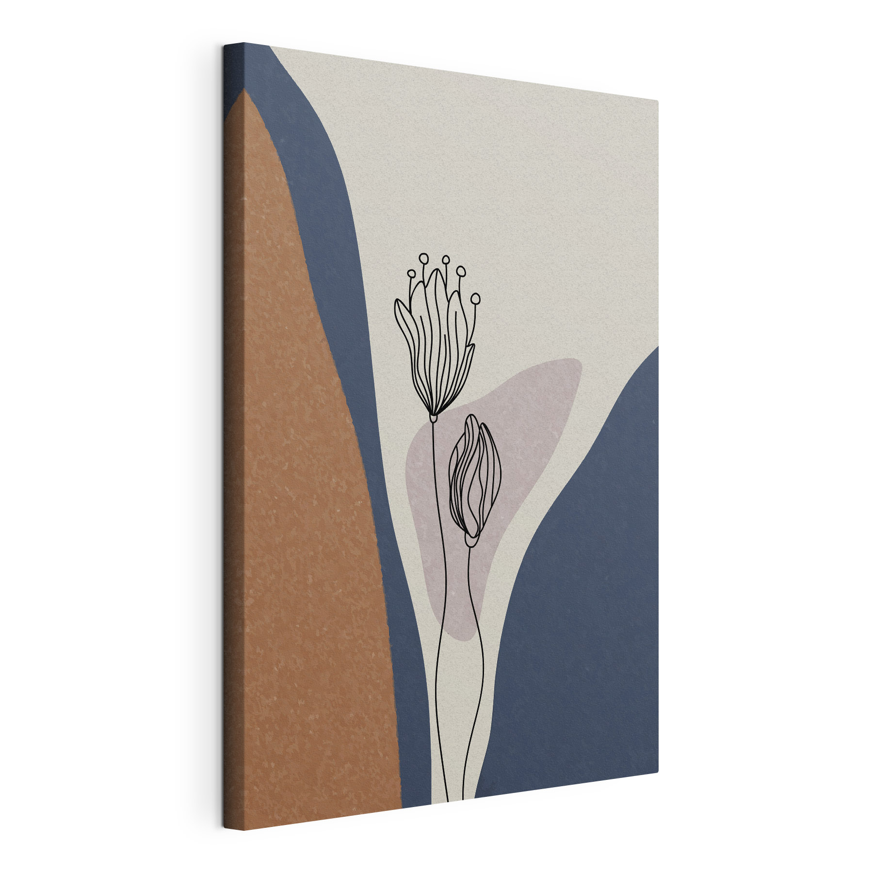A drawing of flowers on a wall