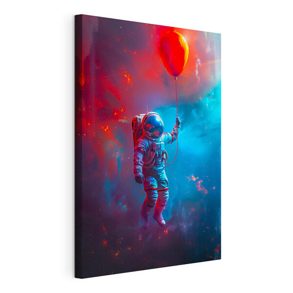 Cuadros Un astronauta con un globo rojo en la mano (SKU: s37277) Cuadros Cuadros Un astronauta con un globo rojo en la mano (SKU: s37277)