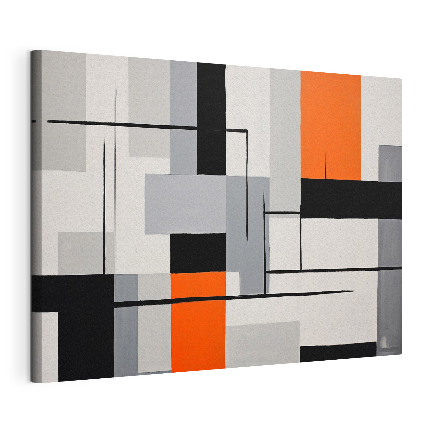 A painting of a black red and white rectangles A painting of a black red and white rectangles