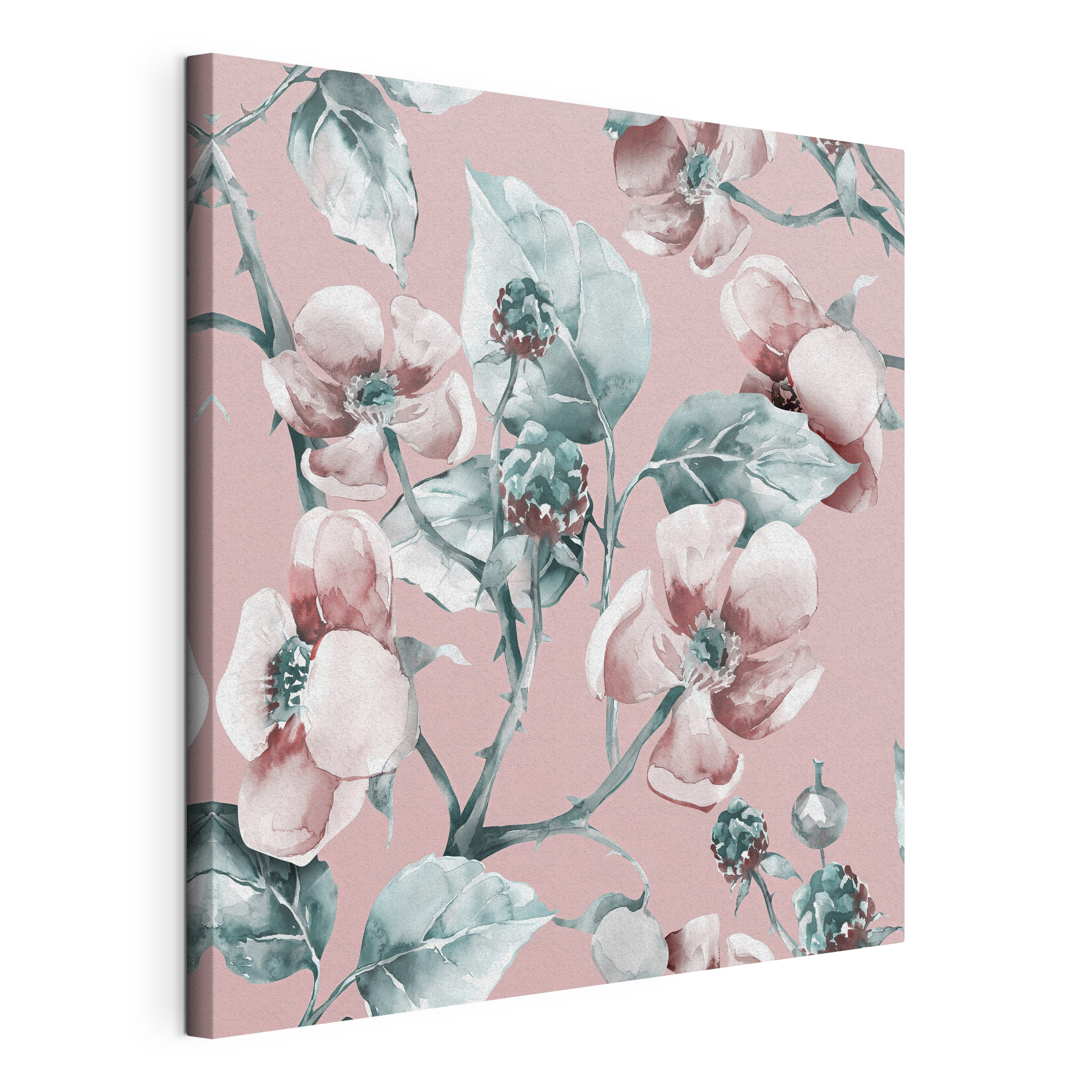A watercolor painting of flowers and leaves A watercolor painting of flowers and leaves