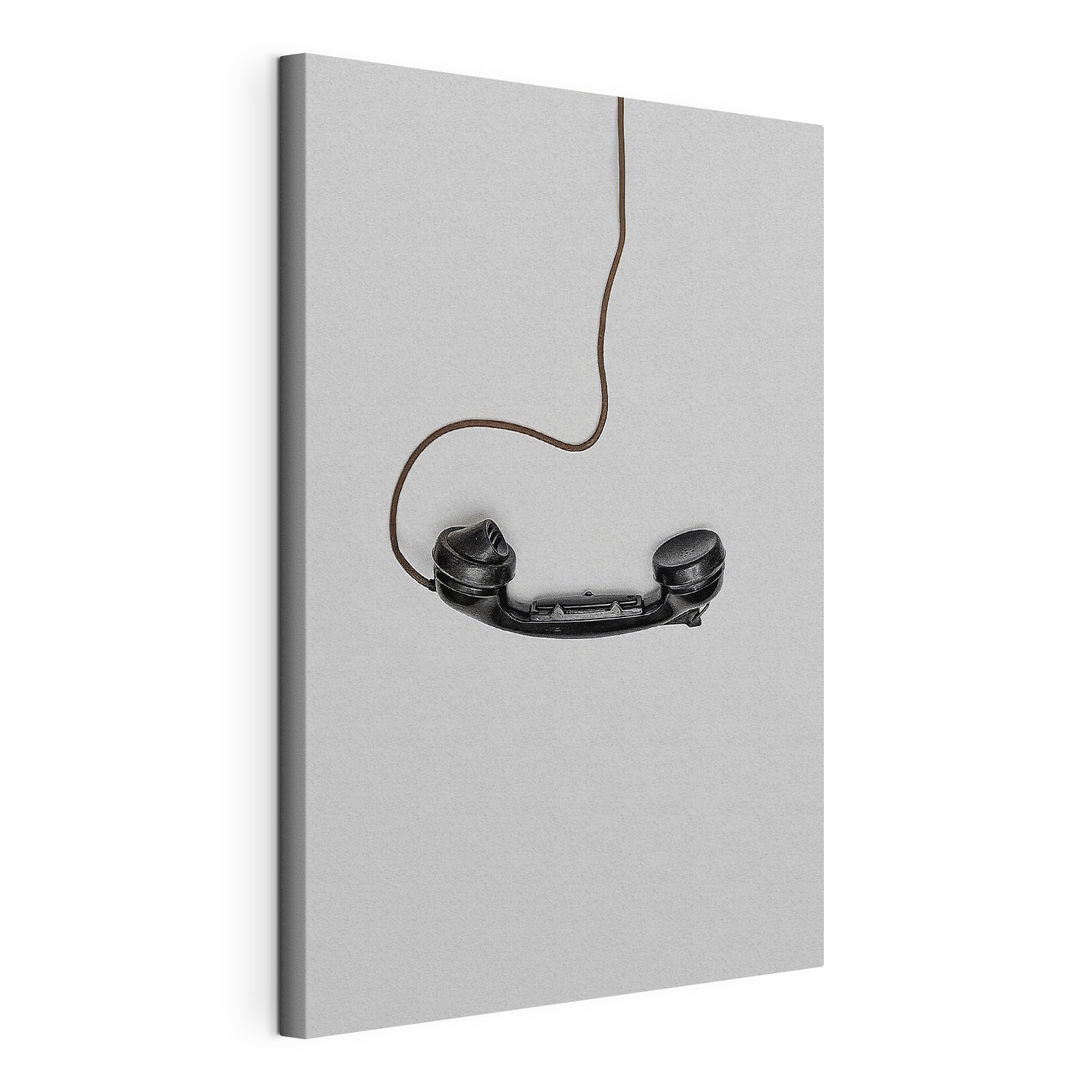 A telephone receiver with a cord