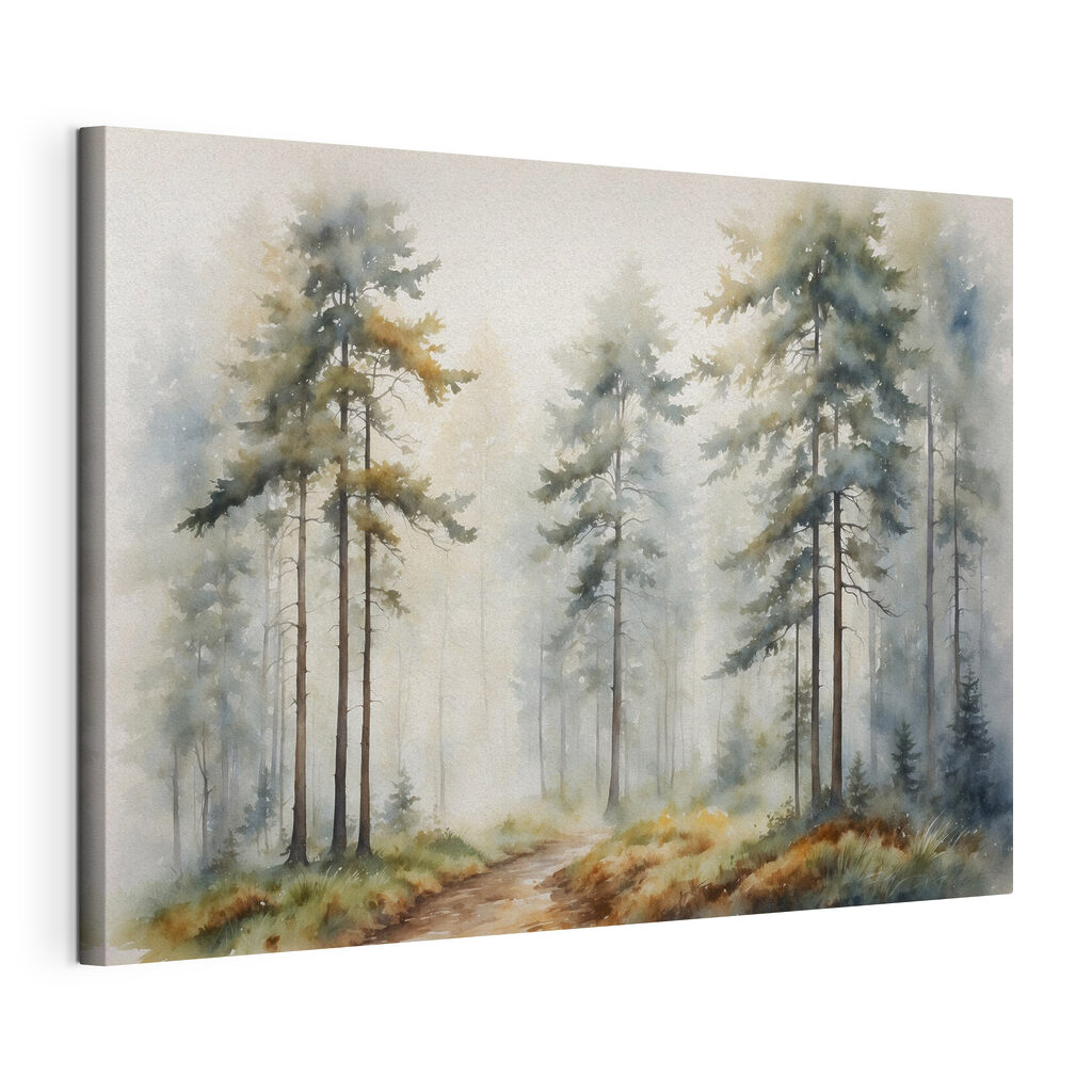 A watercolor painting of a forest A watercolor painting of a forest