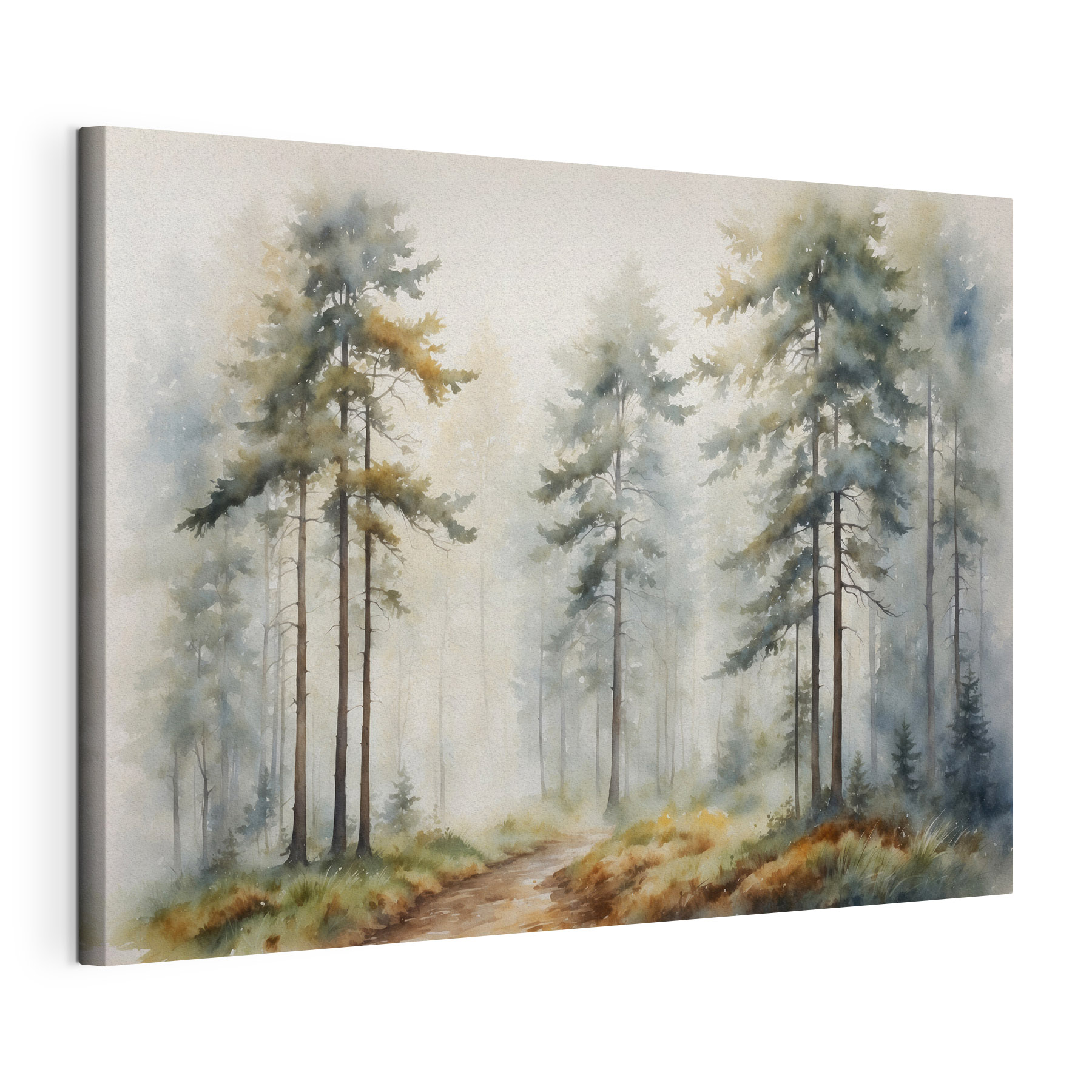 A watercolor painting of a forest A watercolor painting of a forest