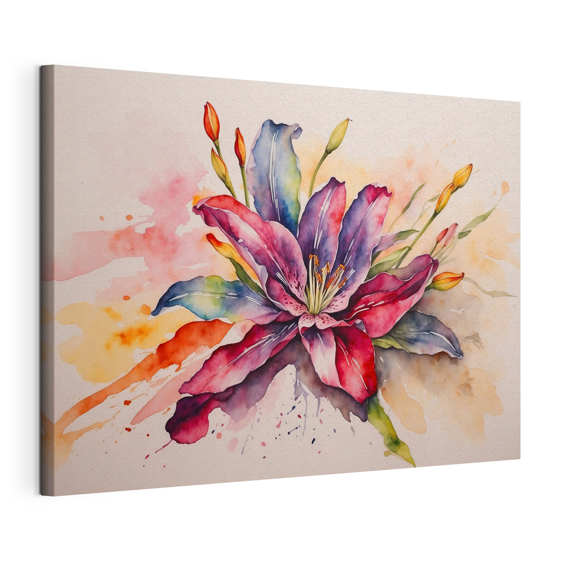 A watercolor painting of a flower